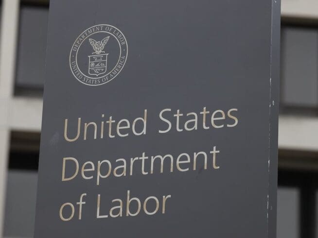 US Department of Labor sign