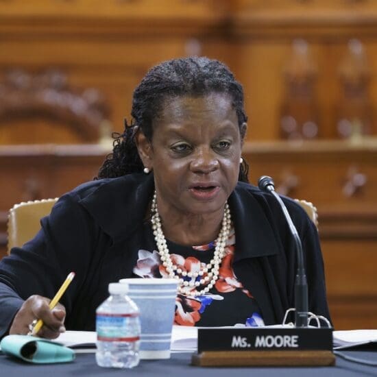 Rep. Gwen Moore, D-Wis., speaks as the tax-writing House Ways and Means Committee holds a markup hearing to craft the Democrats' Build Back Better Act, massive legislation that is a cornerstone of President Joe Biden's domestic agenda, at the Capitol in Washington, Thursday, Sept. 9, 2021. The high cost of the bill, to help families and combat climate change, would be financed in part by increasing taxes on the wealthy and corporations. (AP Photo/J. Scott Applewhite)