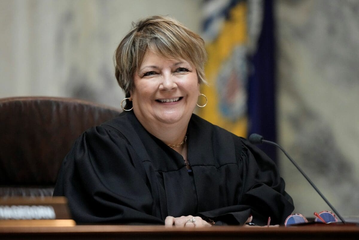 Wisconsin Supreme Court Justice Janet Protasiewicz, who is being targeted for possible impeachment by Republican lawmakers because of donations she received from the Democratic Party and comments she made during her campaign, attends her first hearing as a justice Thursday, Sept. 7, 2023, in Madison, Wis.