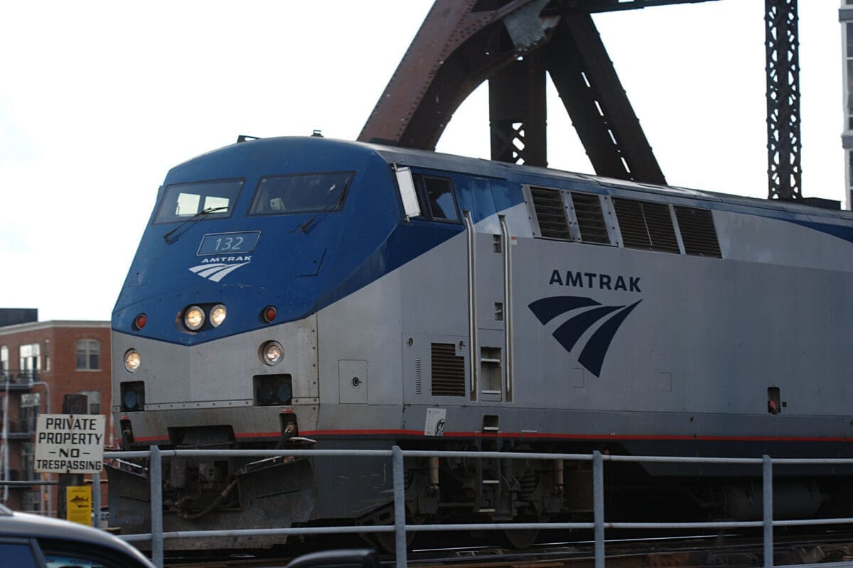An Amtrak train in Milwaukee.