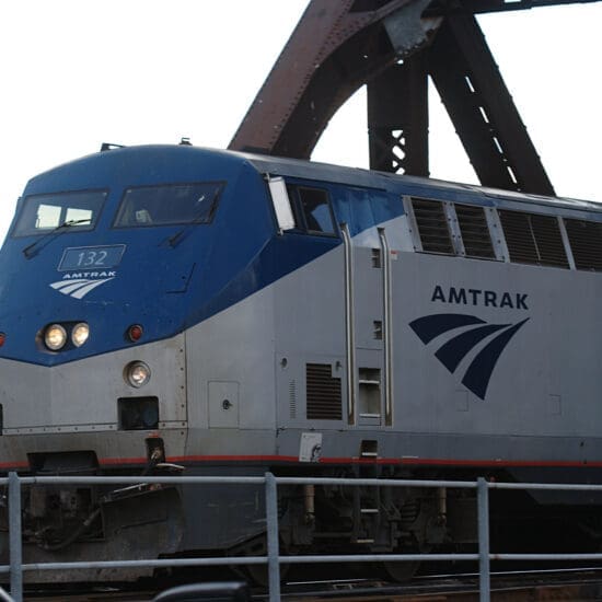 An Amtrak train in Milwaukee.