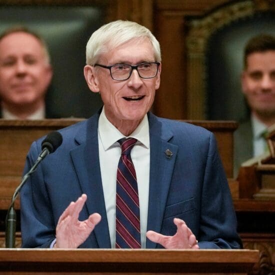 Wisconsin Gov. Tony Evers gives his annual State of the State address Tuesday, Jan. 23, 2024, in Madison, Wisconsin